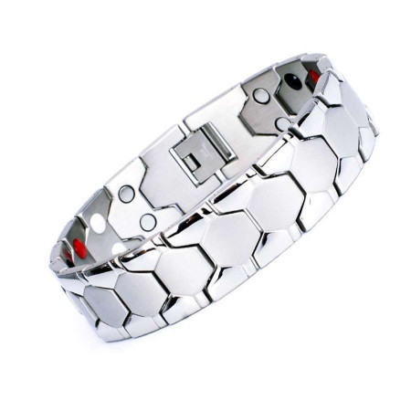 Titanium Bio Energy Double Magnetic Bracelet Silver (DS-01)