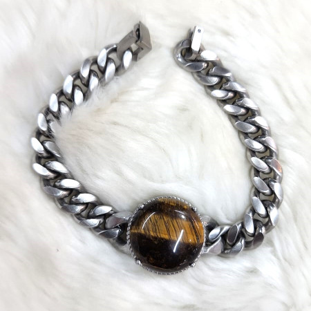 100% SS Natural Tiger Stone Salman Khan Fashionable Bracelet