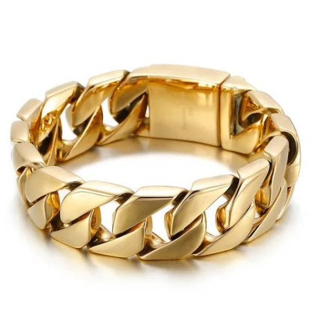 17 mm Masculine Style Wide Curb Chain Bracelet