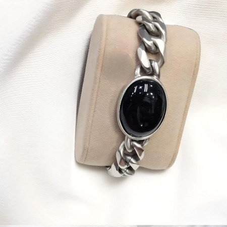 316L Stainless Steel Salman Khan Black Stone Bracelet