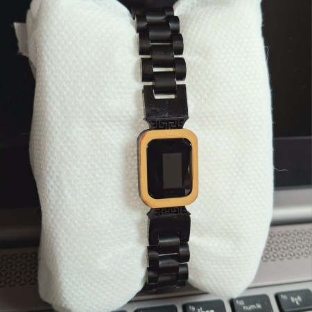 New SS Link Chain Black Color Black Stone Bracelet
