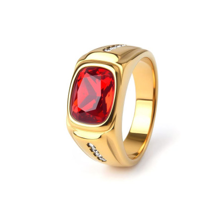Unique Design Red Stone Finger Ring (DS-204)