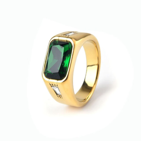 Unique Design Green Stone Finger Ring (DS-206)