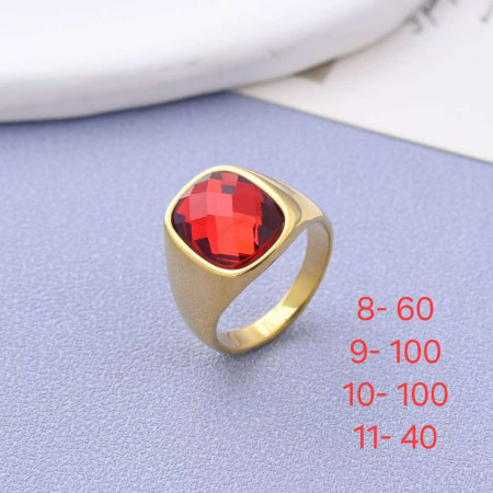 Italiano Natural Red Stone Finger Ring (DS-207)