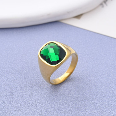 Italiano Natural Green Stone Finger Ring (DS-208)