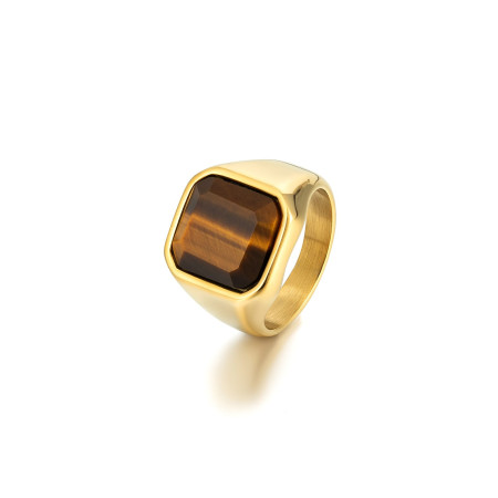 Italiano Natural Tiger Stone Finger Ring (DS-213)