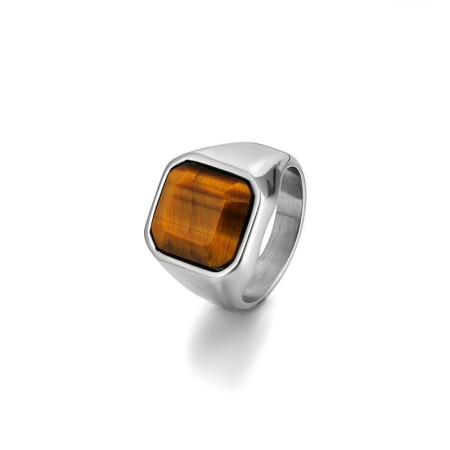 Italiano Natural Tiger Stone Finger Ring (DS-214)